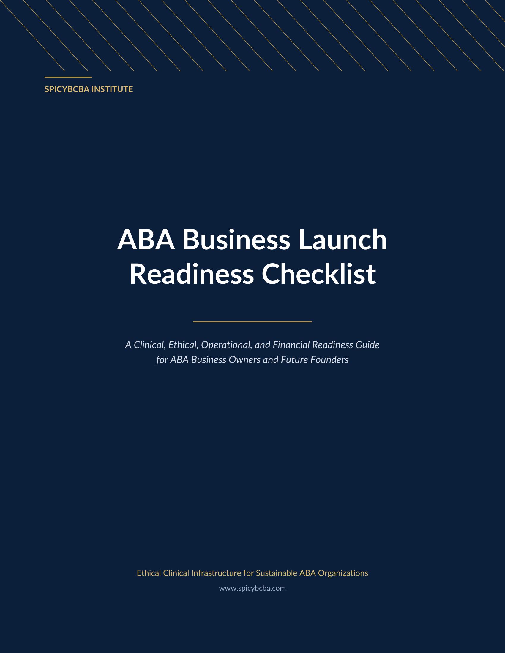 ABA Business Launch Readiness Checklist — PDF cover
